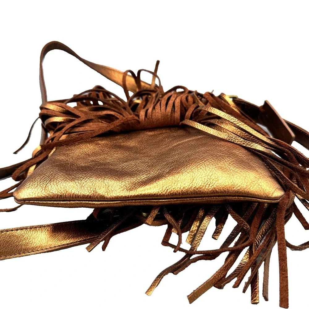 Idyllwind Womens Camarillo Metallic Fringe Suede Crossbody Bag Western Rodeo NEW - Picture 9 of 14
